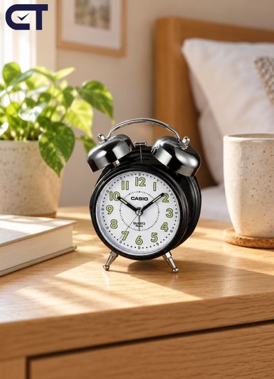 CASIO TQ-362-1B настольные часы-будильник — классический звонок, подсветка и Snooze
