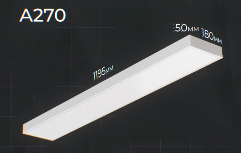 Светильник LED ДВО 30Вт 5000K с БАП 1ч 1195х180х50 мм IP40 призма A270 2.0 VARTON