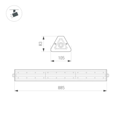 Светильник SP-LAGERN-L885-150W Day5000 (WH, 60х110 deg, 230V) (Arlight, IP65 Металл, 5 лет) 052034
