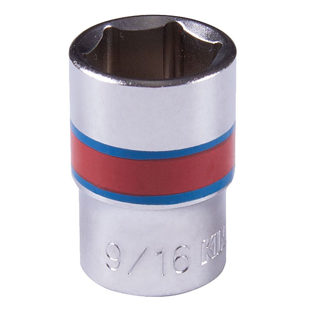 KING TONY (333518S) Головка торцевая стандартная шестигранная 3/8", дюймовая 9/16"