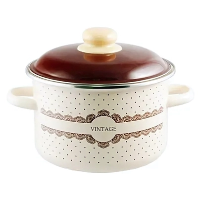 Кастрюля эмал 3,0л цил Vintage TM Appetite (Северсталь эмаль)