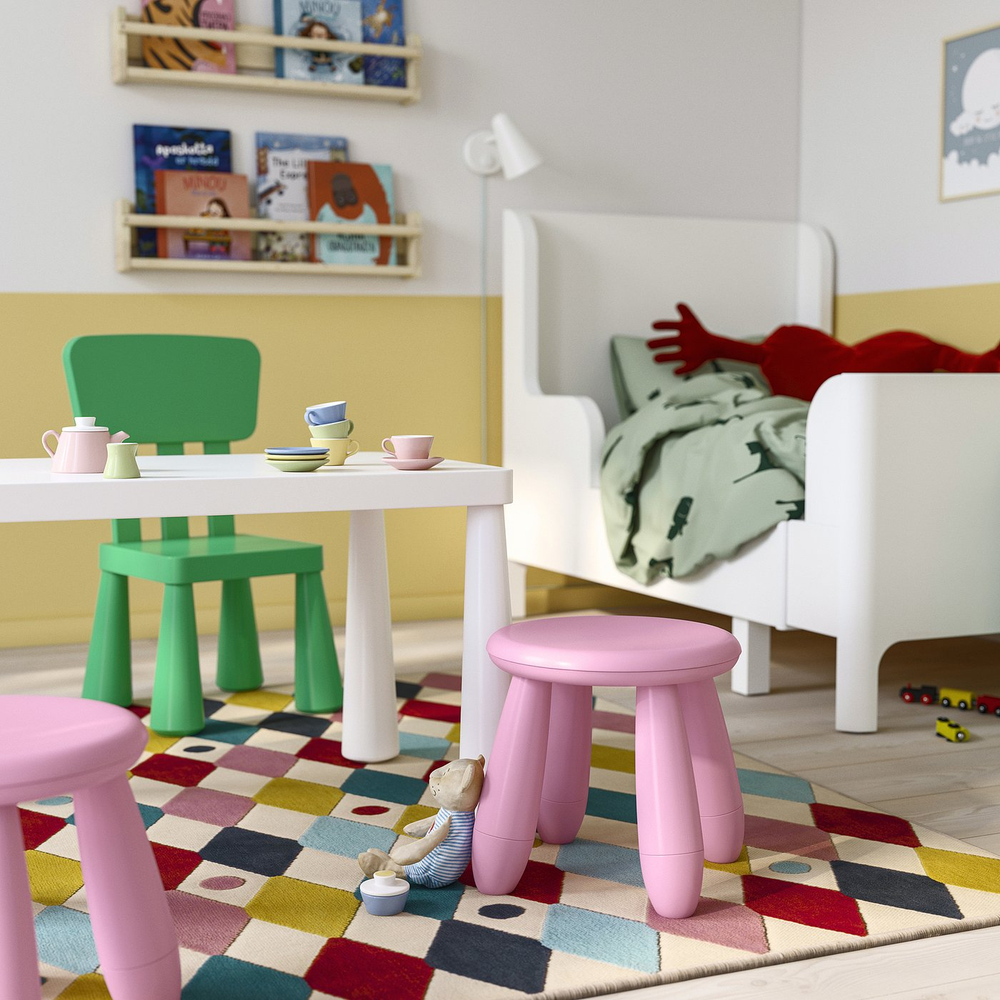 IKEA MAMMUT  (ИКЕА МАММУТ)  -  Табурет детский - для дома и улицы/розовый
