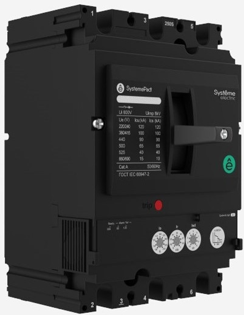 Автоматический выключатель в литом корпусе Systeme Electric SPC630F600L3DF