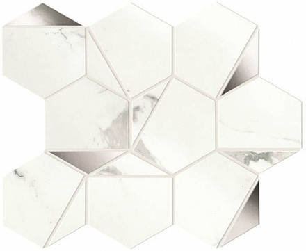 Мозаика Marvel Shine Statuario Supremo Platino Hex Shiny