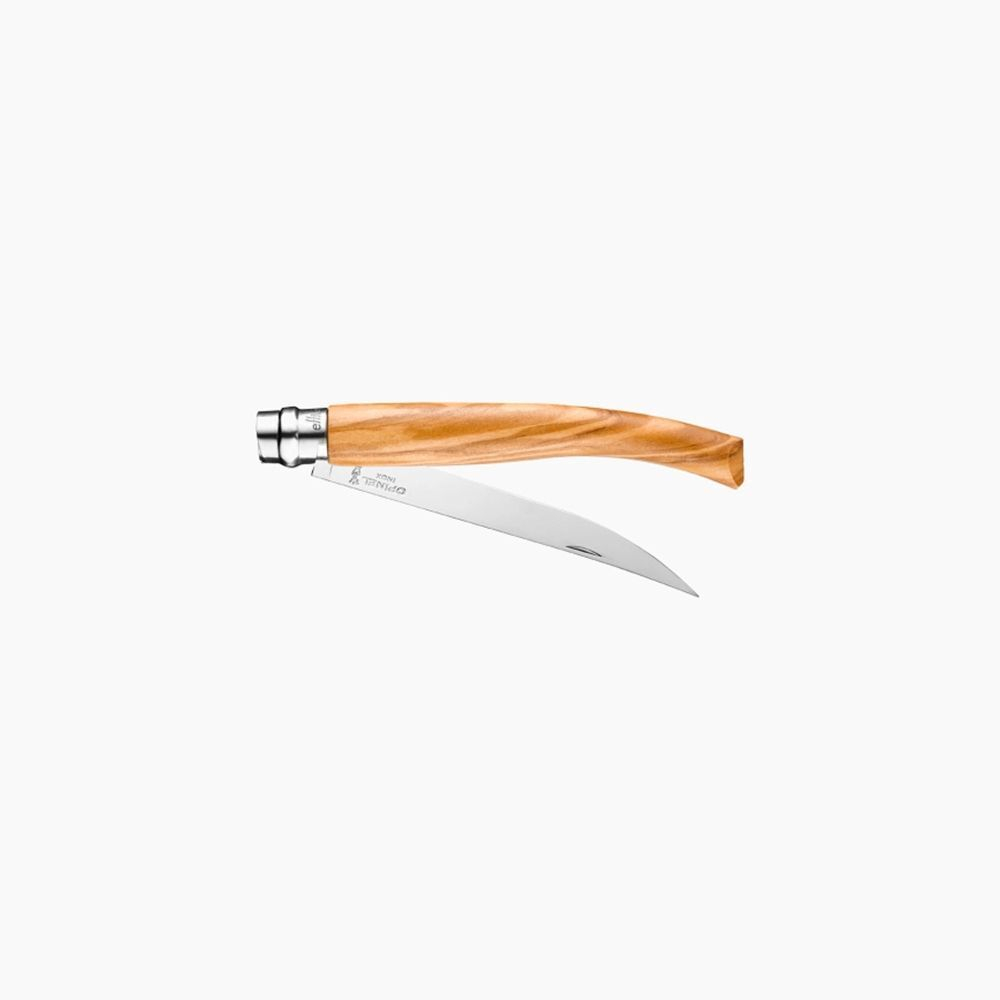 Нож складной филейный Opinel №12, нержавеющая сталь, рукоять оливковое дерево