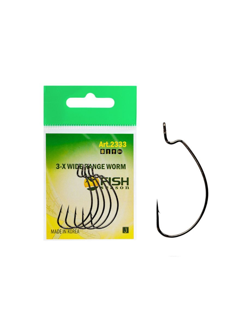 Крючок рыболовный (офсет) 3-X WIDE RANGE WORM 2333 №5/0