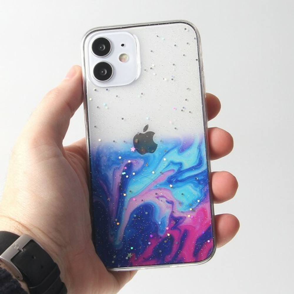 Силиконовый чехол Акварель для iPhone 12 Mini, 011852