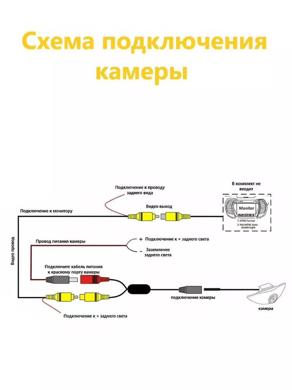 Камера заднего вида для автомобиля TR101 (8 LED)