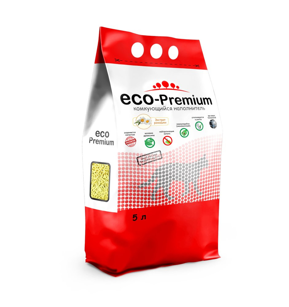 Наполнитель ECO Premium Ромашка комкующийся для кошек 5 л