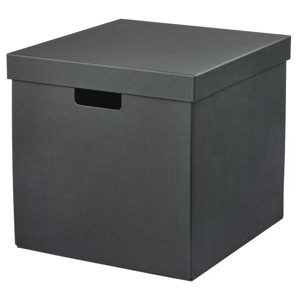 IKEA FJÄDERHARV  (ИКЕА ФЙЭДЕРХАРВ)  -  Контейнер с крышкой - антрацит 32х35х31 см