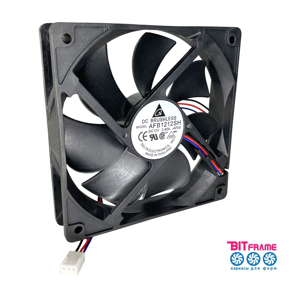 Кулер Delta 120мм для корпуса ПК, 0,8А/3pin (3шт.)
