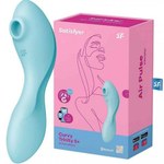 Вакуумный стимулятор с вибрацией Satisfyer Curvy Trinity 5+ голубой