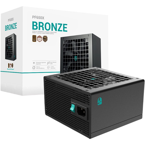 Блок питания DeepCool 650W GAMERSTORM PF650X, 120 мм, 80 PLUS Bronze, черный (R-PF650X-HD0B-WGEU)