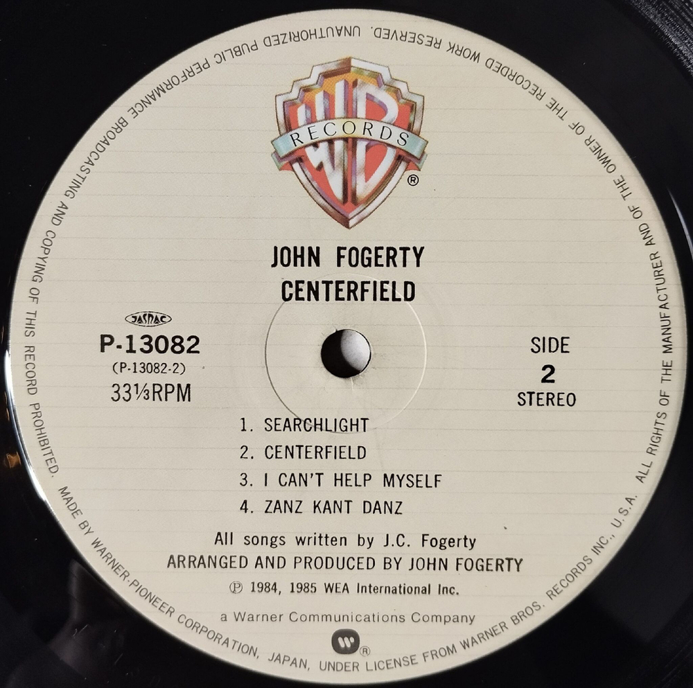 Винтажная виниловая пластинка LP John Fogerty Centerfield (Japan 1985) (Obi Copy) The Old Man Down The Road