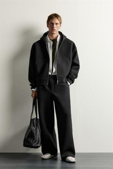 ZARA ДЖОГГЕРЫ RELAXED FIT ИЗ ВЫСОКОТЕХНОЛОГИЧНОЙ ТКАНИ, ЧЕРНЫЙ