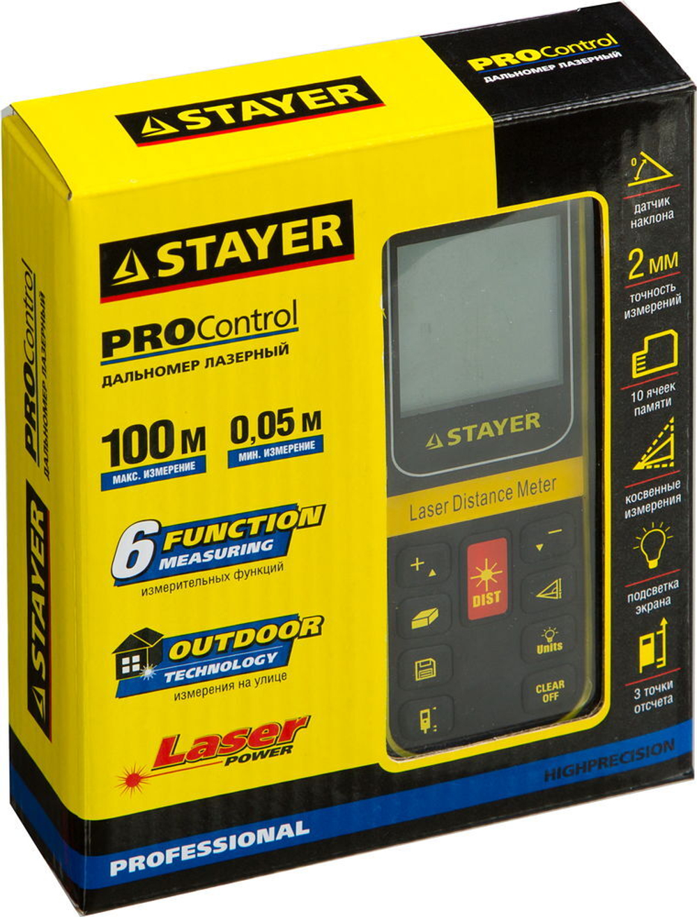 STAYER 100 м, лазерный дальномер, Professional (34959)