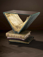 Приставной столик Eichholtz Old Books, коричневый, прозрачный