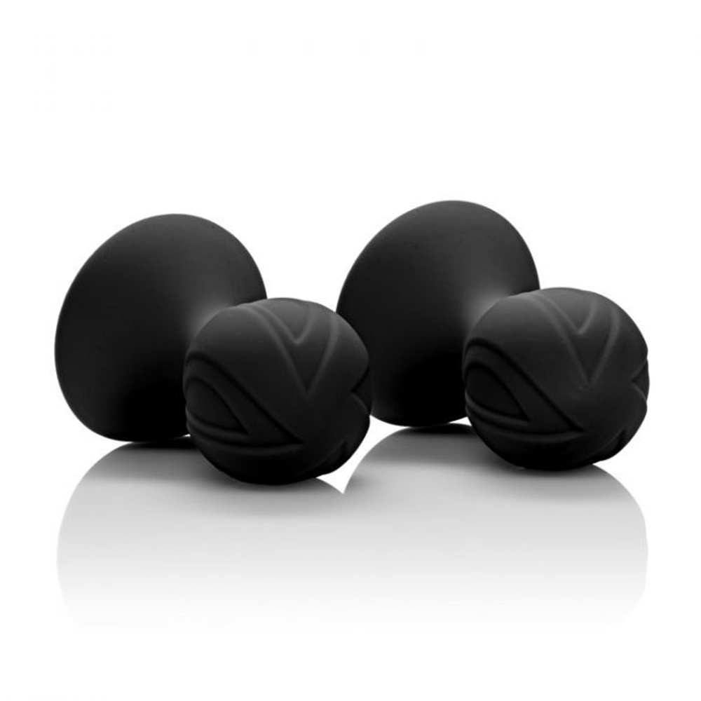Чёрные насадки-присоски на соски Nipple Play Silicone Pro Nipple Suckers (Цвет: черный)