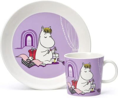 Кружка и блюдце Arabia Moomin Niiskuneiti, сиреневый ( Из Финляндии )