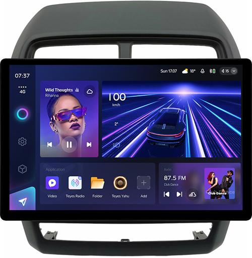 Магнитола для Mitsubishi ASX 2017+ (рамка 9) - Teyes CC3-2K монитор 13", QLED+2K, Android 10, Быстрая, 4G SIM-слот, CarPlay