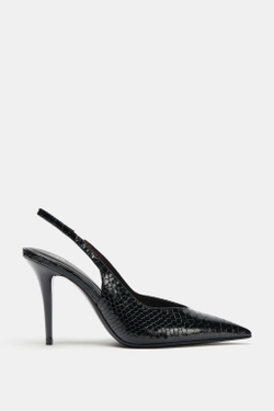 ZARA ТУФЛИ-МЮЛИ С ПРИНТОМ, ЧЕРНЫЙ
