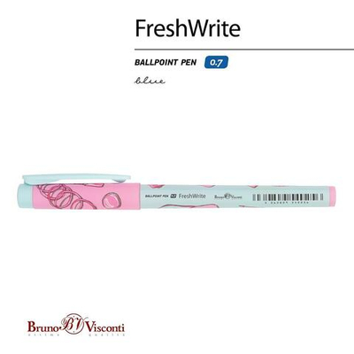 Ручка шариковая 0,7мм синяя "FreshWrite. Life Stile. Pink dream" (BrunoVisconti)