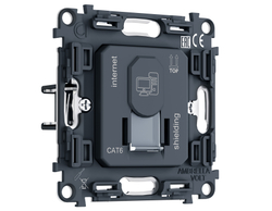 PR185 Механизм компьютерной розетки RJ-45 (8P8C) CAT6A экранированной с автоматической защитной шторкой QUANT PRO