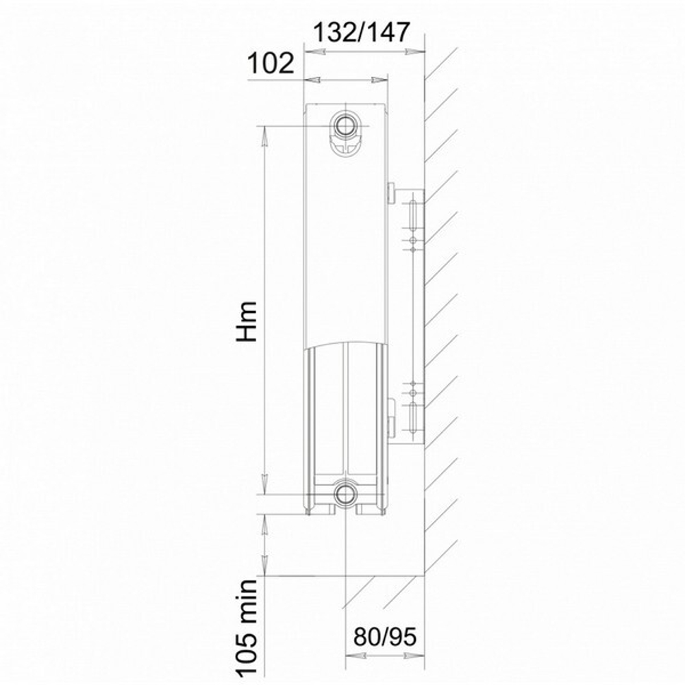 Радиатор стальной панельный LEMAX тип C22 бок/п  300*900 (1311 Вт) с кронштейнами