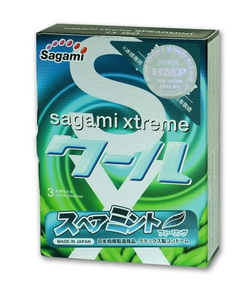 Презервативы Sagami Xtreme Mint латексные, с ароматом мяты 3шт.