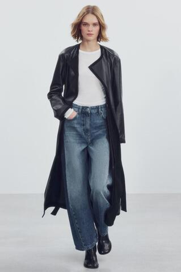 ZARA ДЖИНСЫ BALLOON ANKLE-LENGTH СО СРЕДНЕЙ ПОСАДКОЙ И ЦВЕТОЧНЫМ ПРИНТОМ — ZW COLLECTION, СИНИЙ