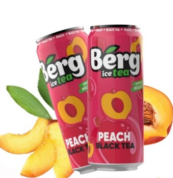 Черный чай со вкусом Персика  Berg Tea  0,45л х 12шт