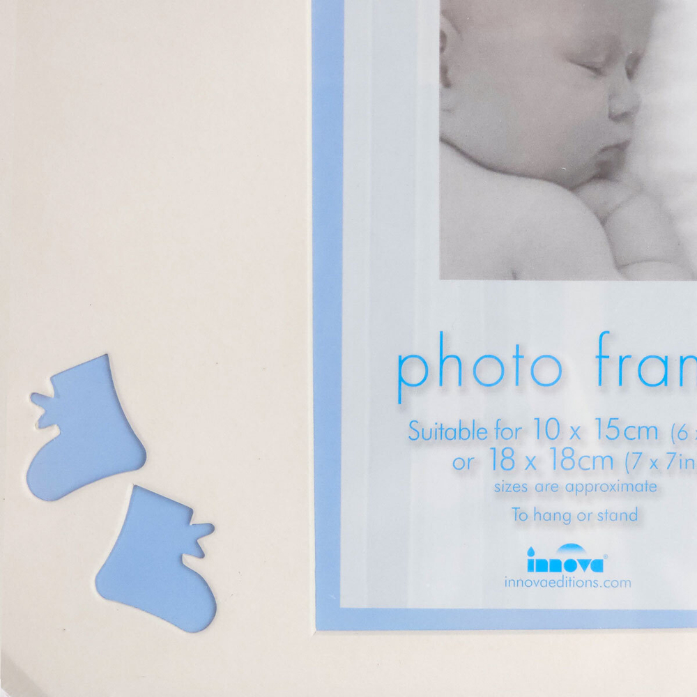 Фоторамка Innova Baby Brights 18x18 с паспарту 10x15, пластик/стекло, голубой (PI02360)