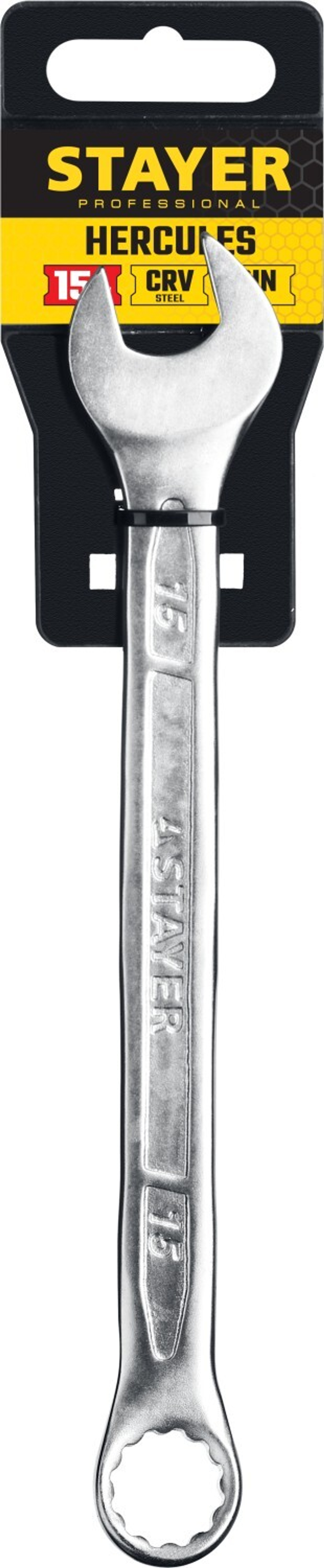 STAYER HERCULES, 15 мм, комбинированный гаечный ключ, Professional (27081-15)