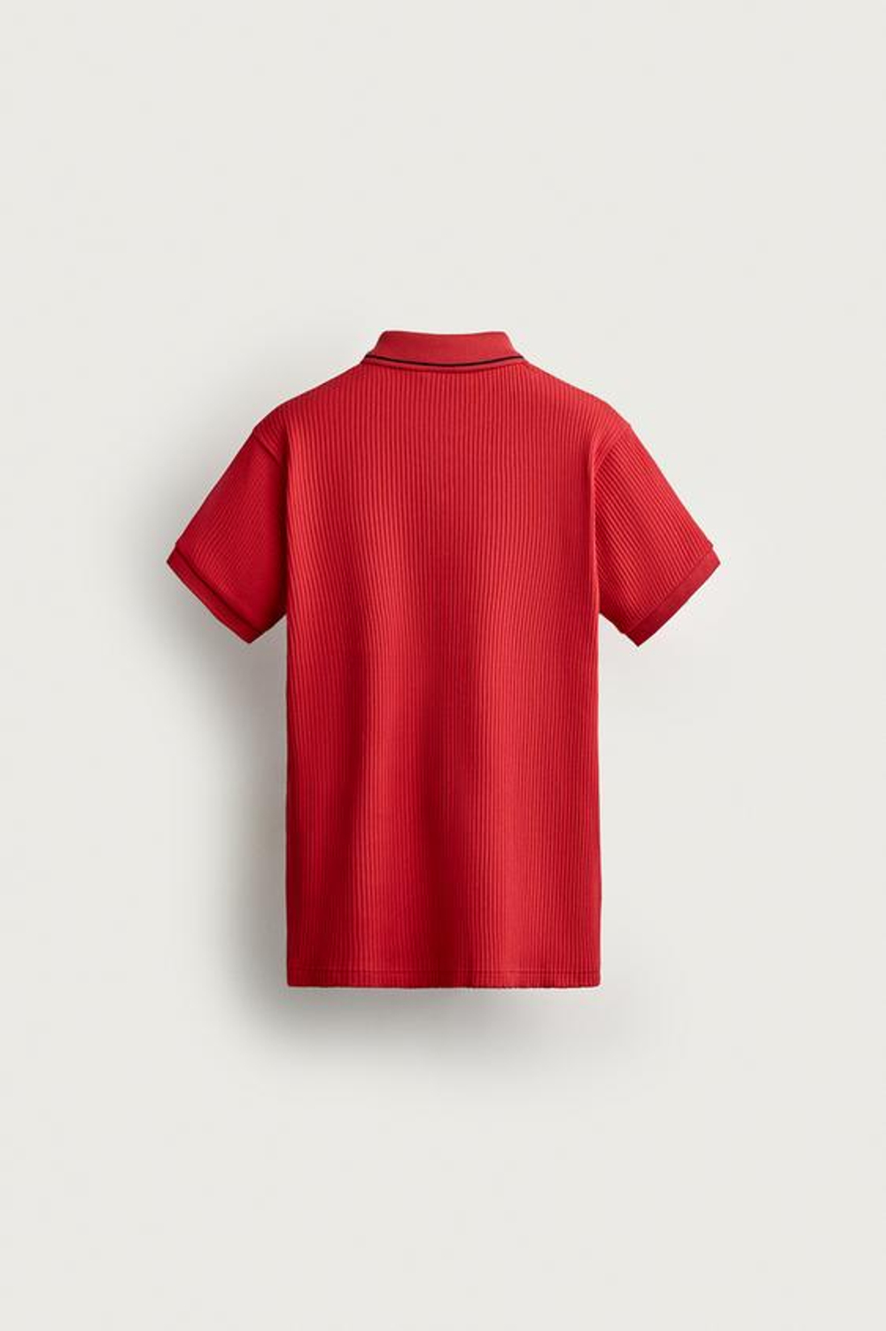 ZARA ПОЛО REGULAR FIT RETRO, КРАСНЫЙ