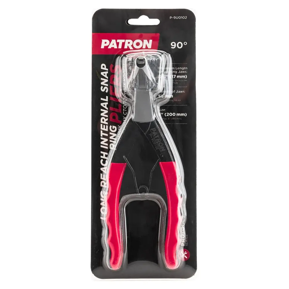 Съемник внутренних стопорных колец изогнутый 200мм PATRON P-9U0102
