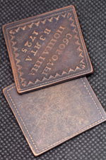 Бородовой знак 1725 года Петр 1. Ромб. Квадрат. Жетон. Копия медь патина
