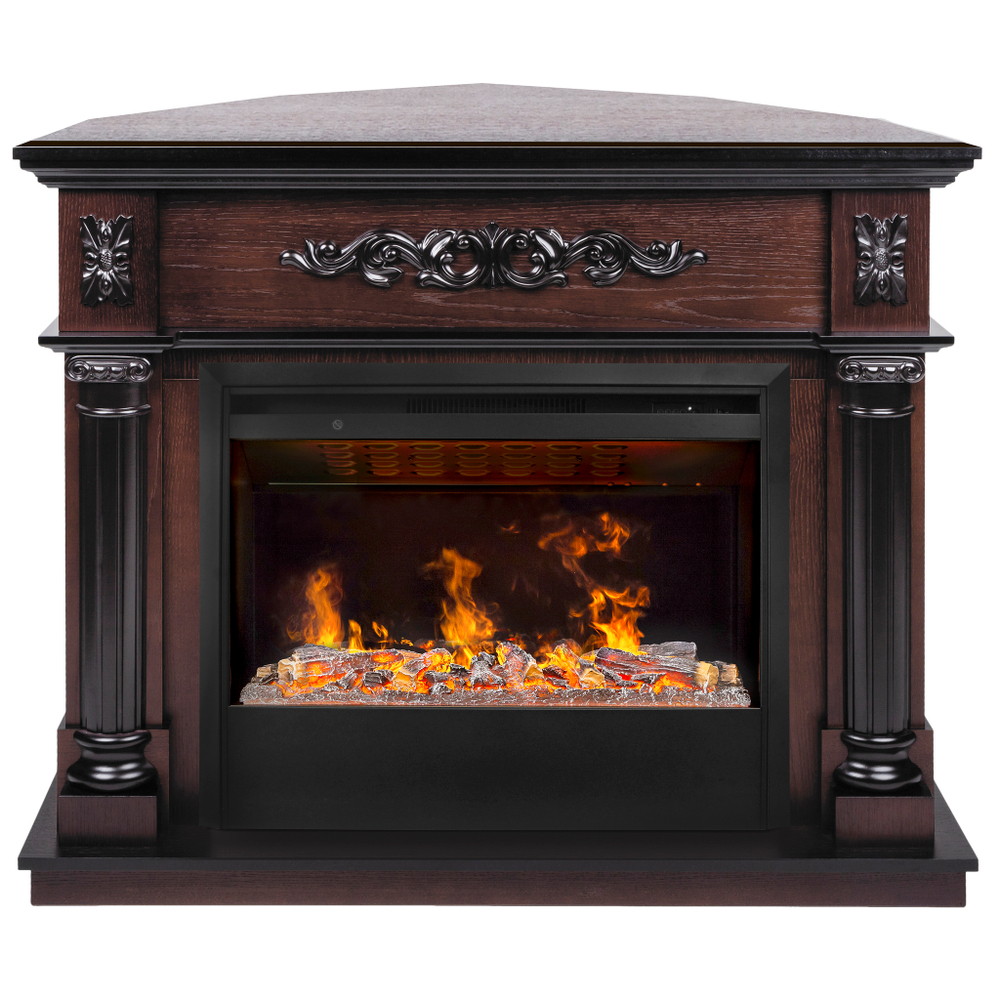 Каминокомплект Real Flame Silvia Corner 26 AO с очагом 3D Helios 26 SBG (угловой)