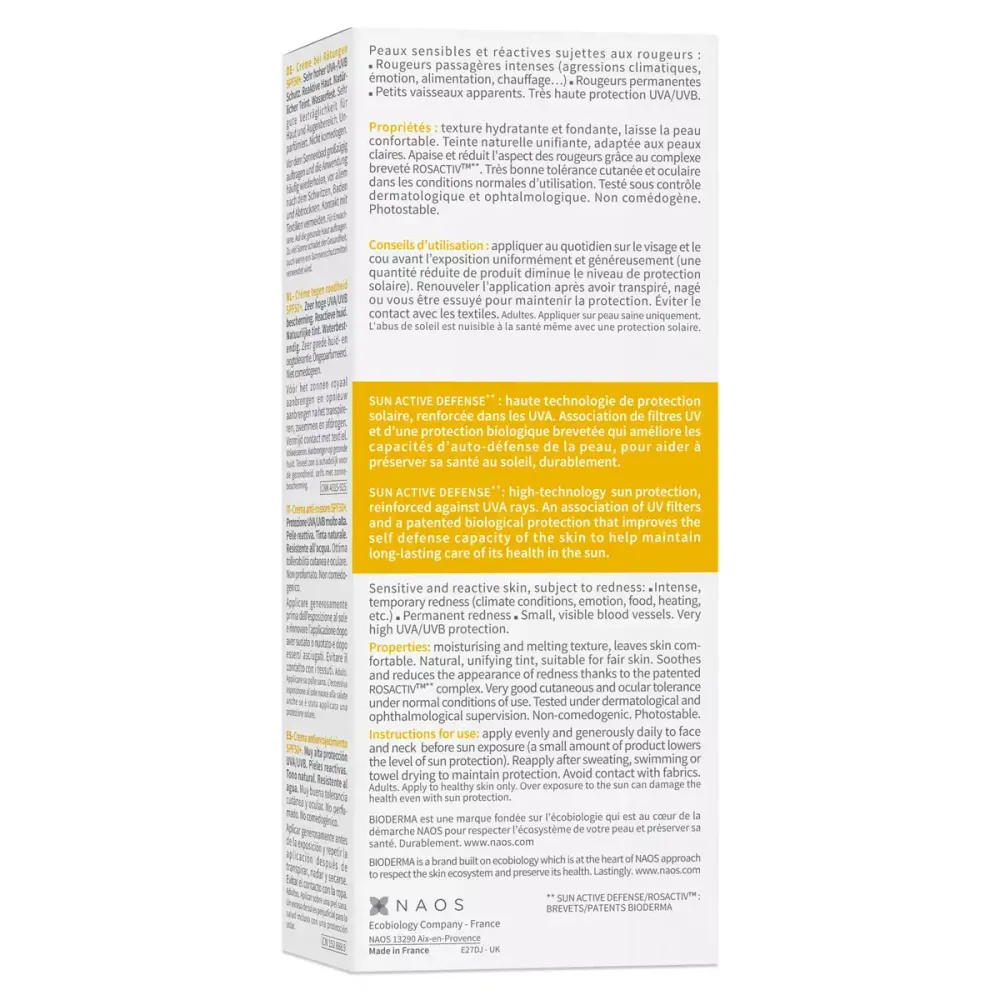 Солнцезащитный крем с тоном для кожи с покраснениями Bioderma Photoderm AR SPF50 - Natural