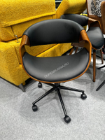 Кресло JY1829-3 черный PU/орех/черный
