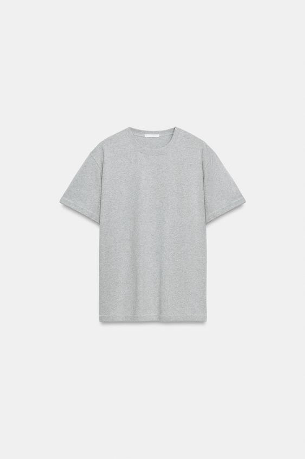 ZARA ФУТБОЛКА С КРУГЛЫМ ВЫРЕЗОМ, СЕРЫЙ МЕЛАНЖ