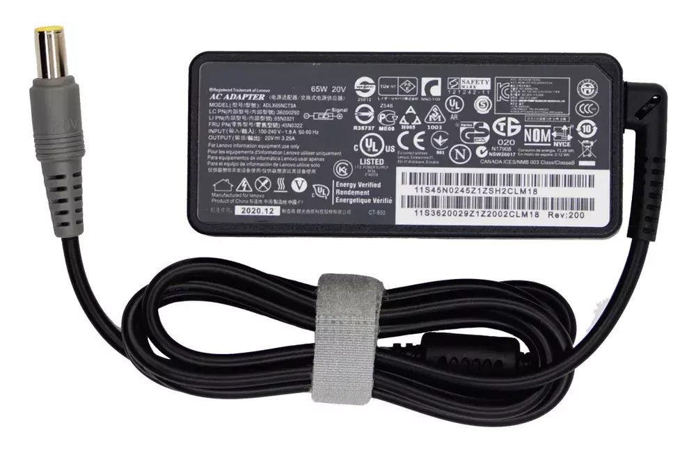 Блок питания (сетевой адаптер) для ноутбуков Lenovo 20V, 3.25A, 65W (4.0*1.7)
