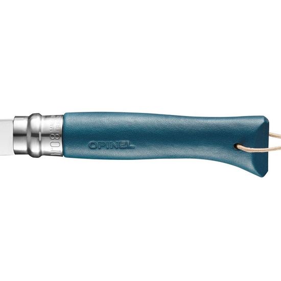Складной нож Opinel №8, нержавеющая сталь, синий, лимитированная c клинком из стали Sandvik™ 12С27