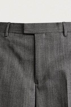 ZARA КОСТЮМНЫЕ БРЮКИ RELAXED FIT ИЗ 100% ШЕРСТИ, АНТРАЦИТОВО-СЕРЫЙ