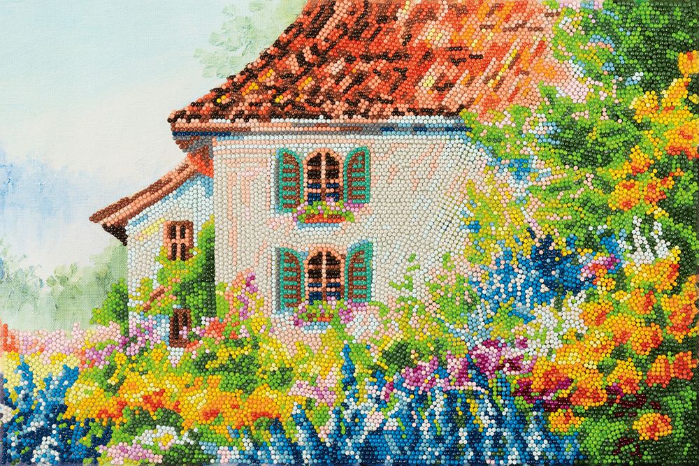 Алмазная (кристальная) мозаика Фрея, Домик в деревне, 45х30 см