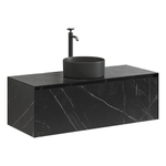 Тумба подвесная под раковину Sancos Stone, керамогранит Nero Marquina 1200х400х495, арт. ST120NM