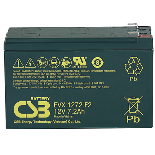 Аккумулятор CSB EVX1272 F2 - AGM ( 12В / 7,2Ач )