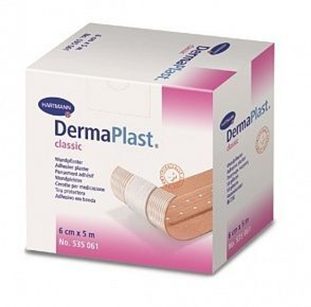 DERMAPLAST classic - Гипоаллерг. пластырь из текстильного мат-ла, цв.кожи: 5 м х 6 см