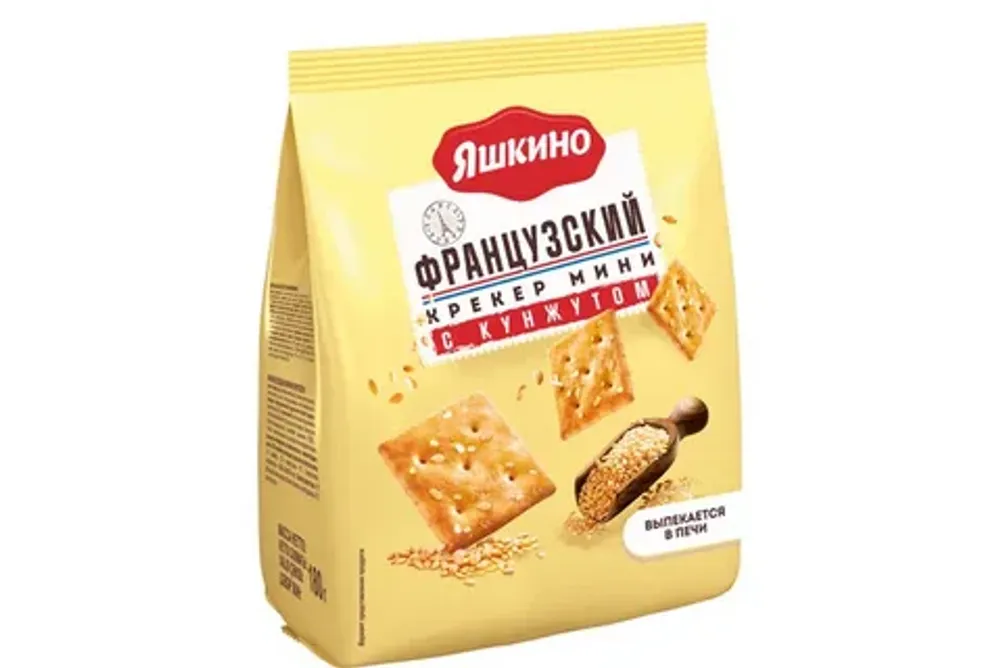 Крекер Яшкино Французский мини с кунжутом 180 гр м/у