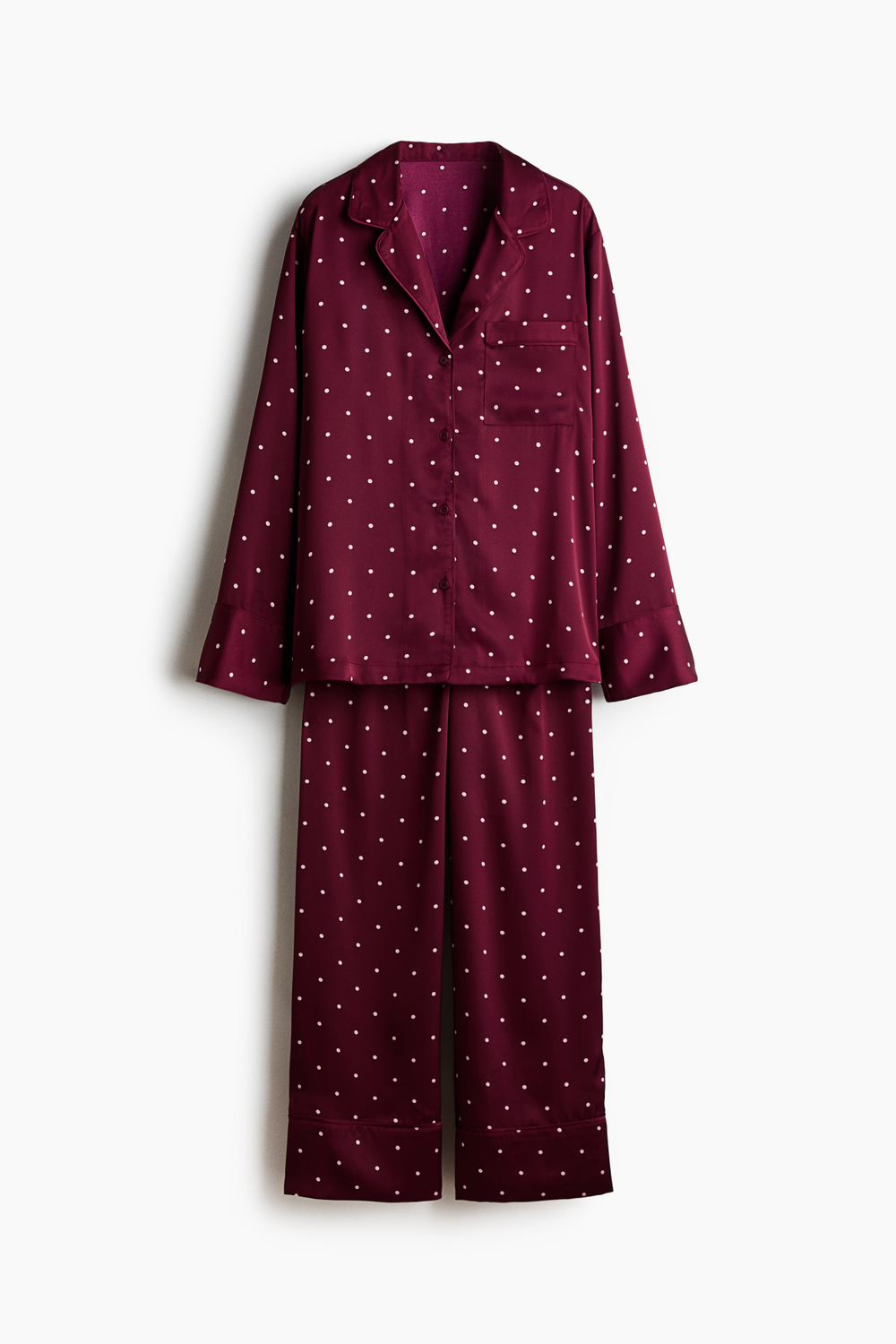 Атласная пижама с контрастным кантом - H&M