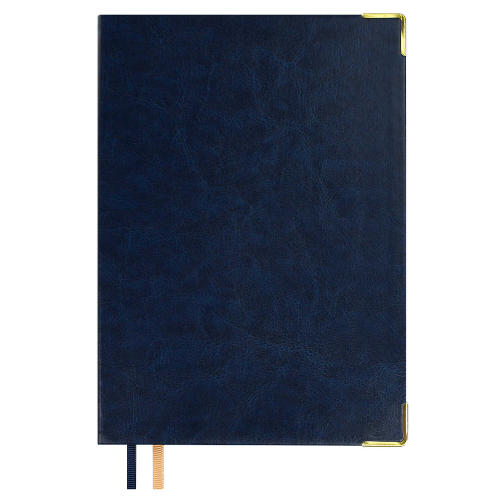 Escalada Ежедневник недатированный ESCALADA, #ДУМАЙ КАК МИЛЛИАРДЕР, А5, 160 л., арт. 70649/ 15 САРИФ СИНИЙ (кожзам: 146х211 мм, интегральный переплёт, материал обложки: искусственная кожа "Сариф"; способ крепления блока: ниткошвейный; декор: металлические уго